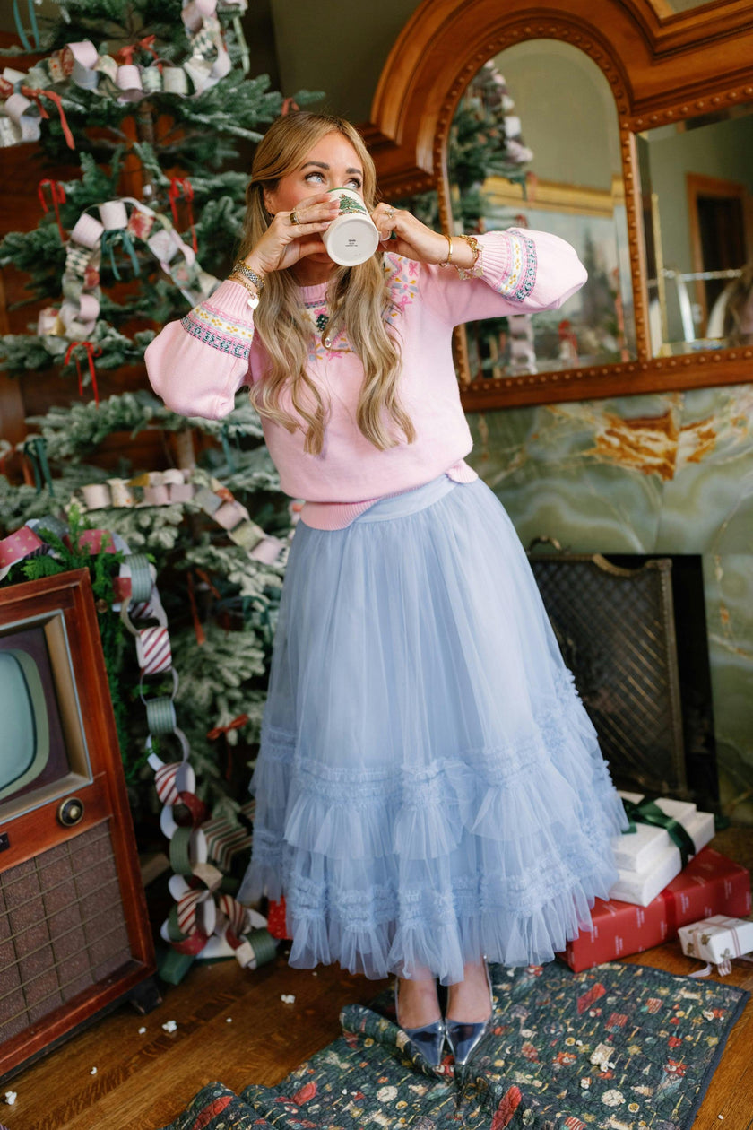 Celestine Skirt in Misty Blue