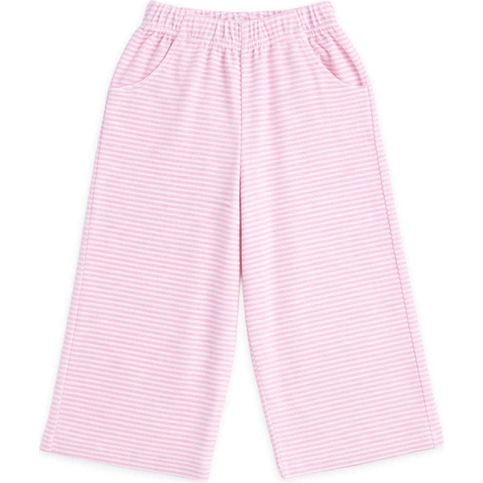Stripe Terry Wide Leg Pant