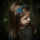 Liberty of London Bow Headband, Blue/Yellow Daisies