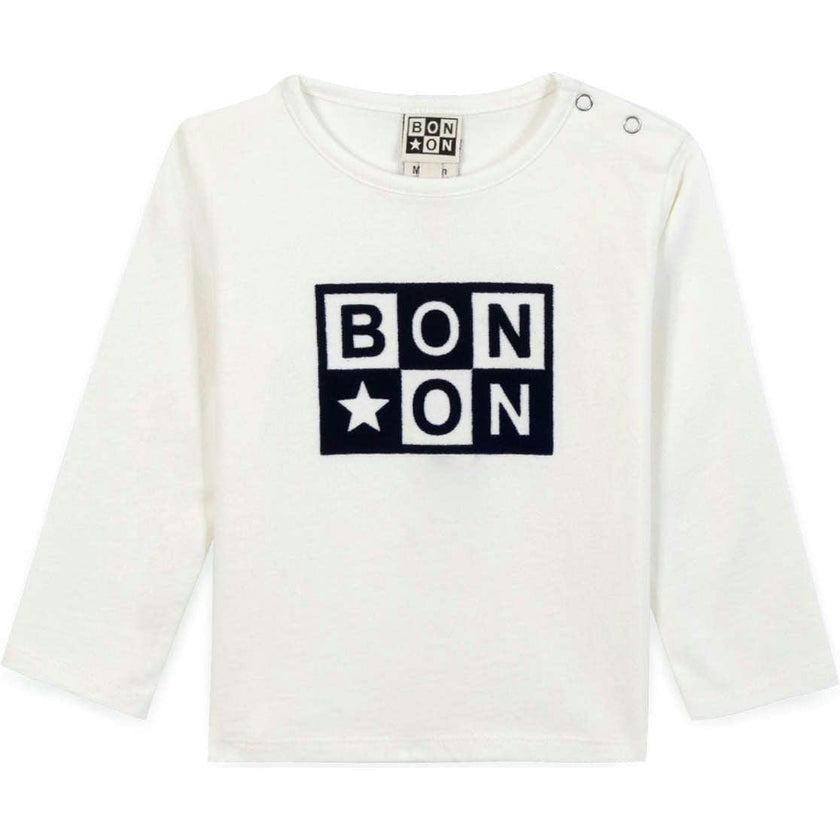 BONTON Taxi Logo Baby T-shirt - Ecru