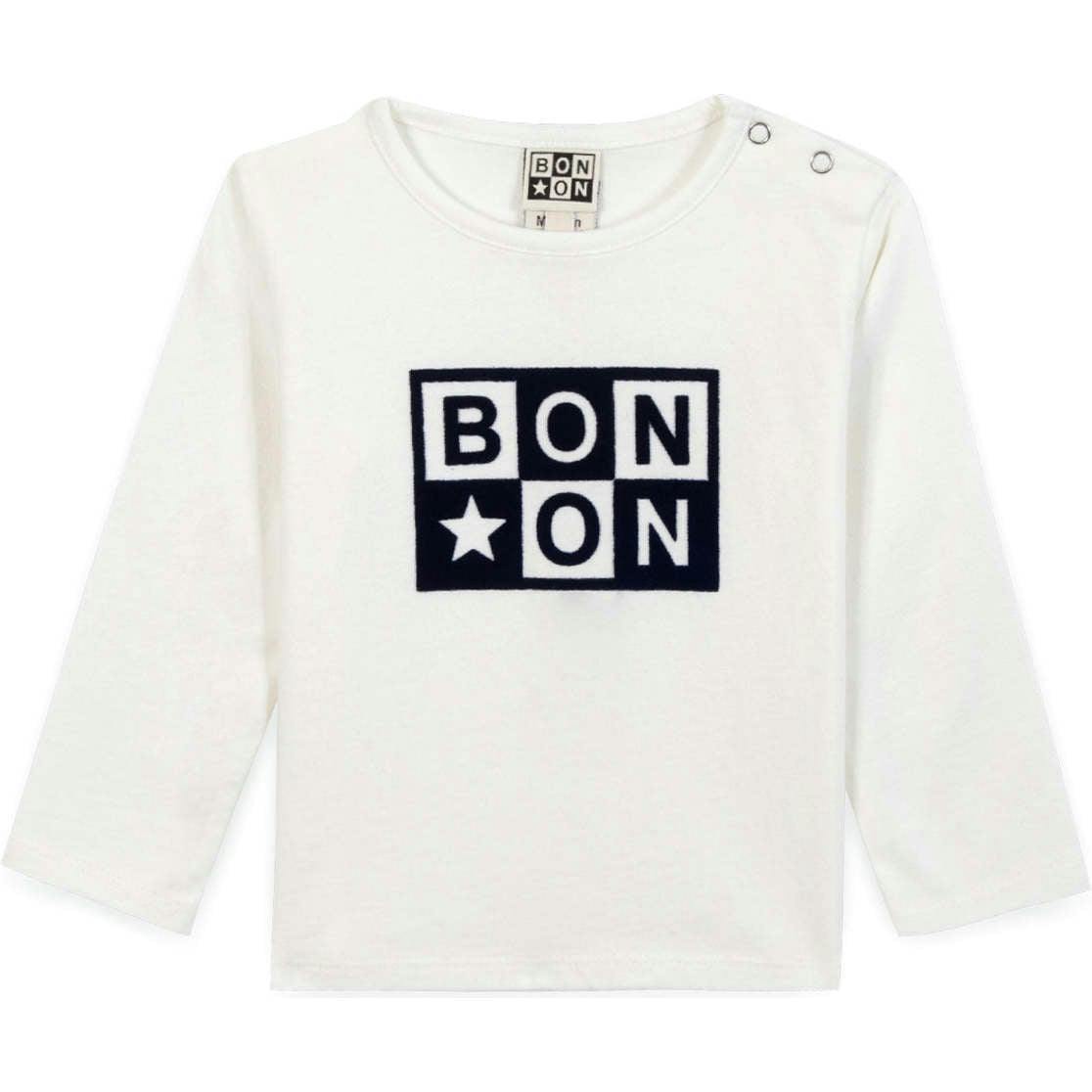 BONTON Taxi Logo Baby T-shirt - Ecru