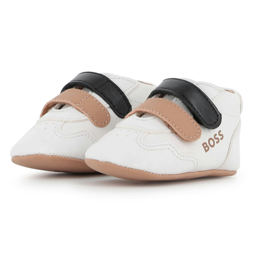 White Branded Baby Sneakers