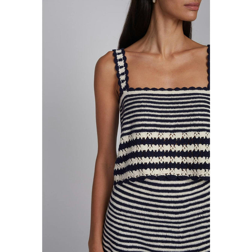 CARIA STRIPE CROCHET TOP