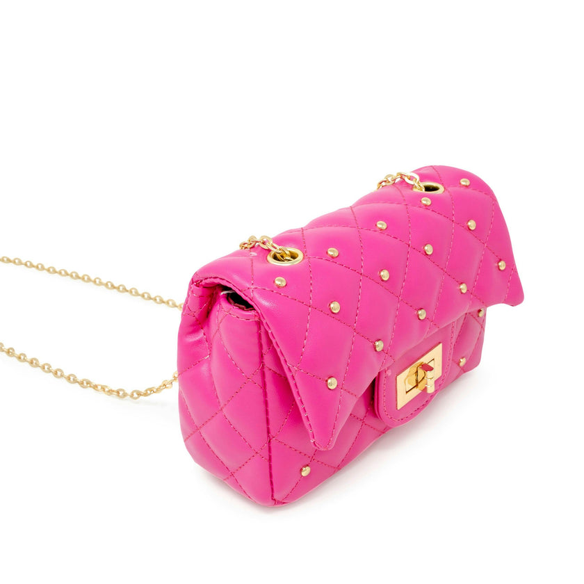 Classic Quilted Stud Flap Mini Handbag