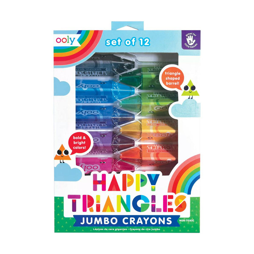 Happy Triangles Jumbo Crayons - Easy Grip - Set of 12