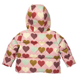 Girls Ruffle Pete Puffer - Multi Harvest Hearts