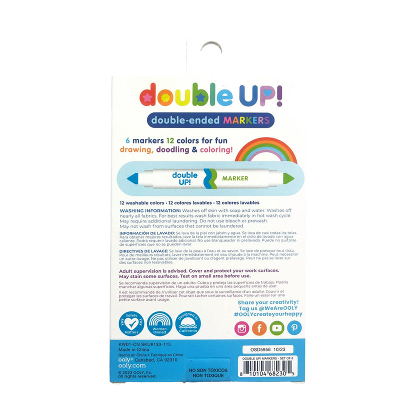 Double Up! Double-Ended Markers - 12 Colors - Set of 6