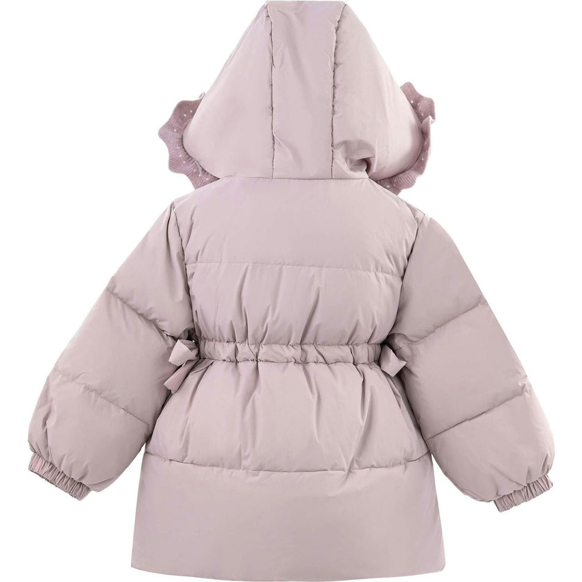 Ruffle-Hood Coat with Matching Scarf