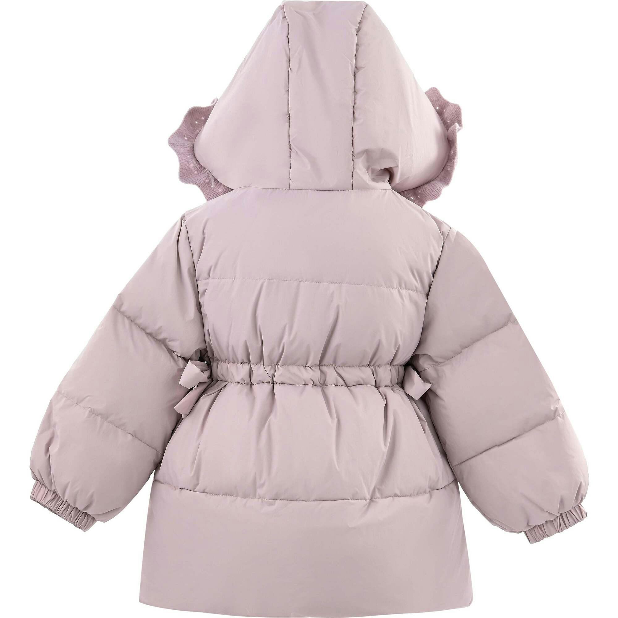 Ruffle-Hood Coat with Matching Scarf