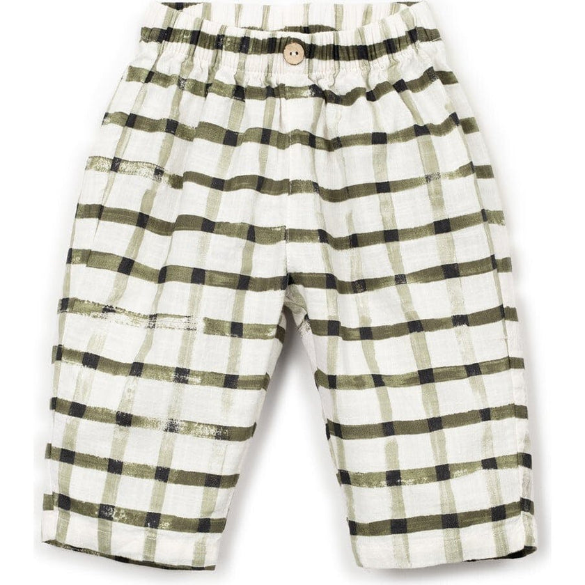 Window Pane Print Woven Pants