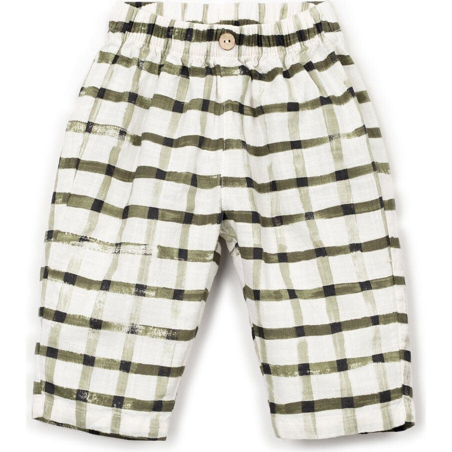 Window Pane Print Woven Pants