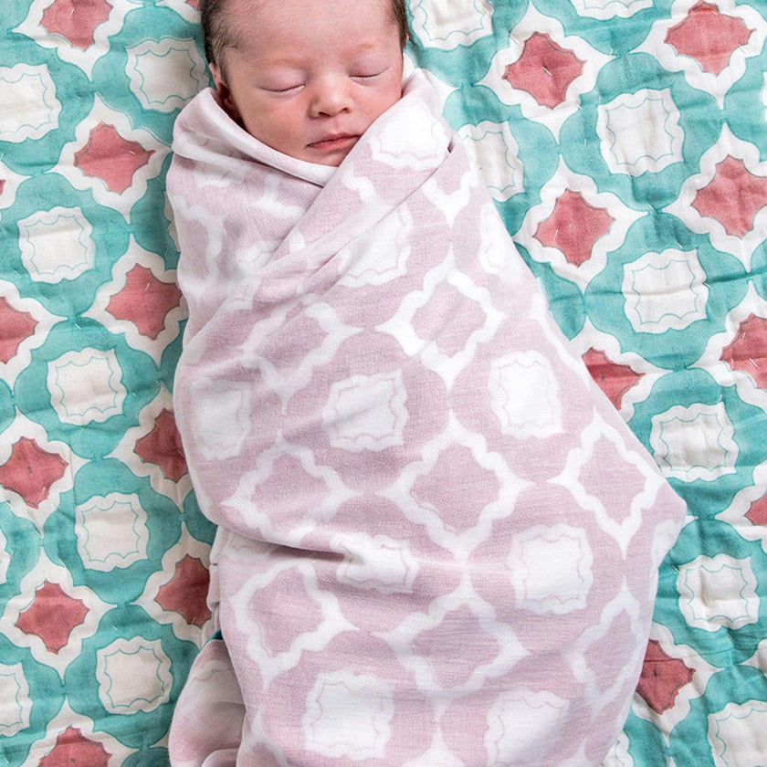 Block-Printed Cotton Crib Quilt