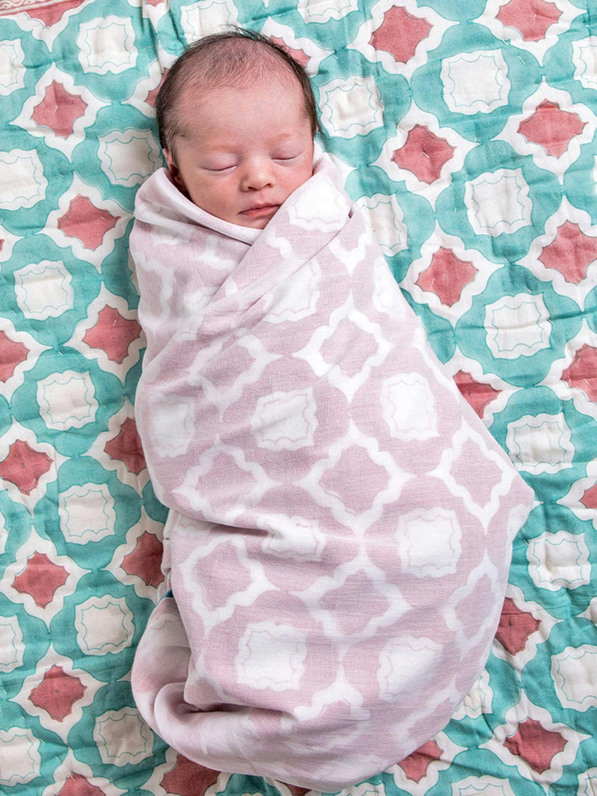 Block-Printed Cotton Crib Quilt