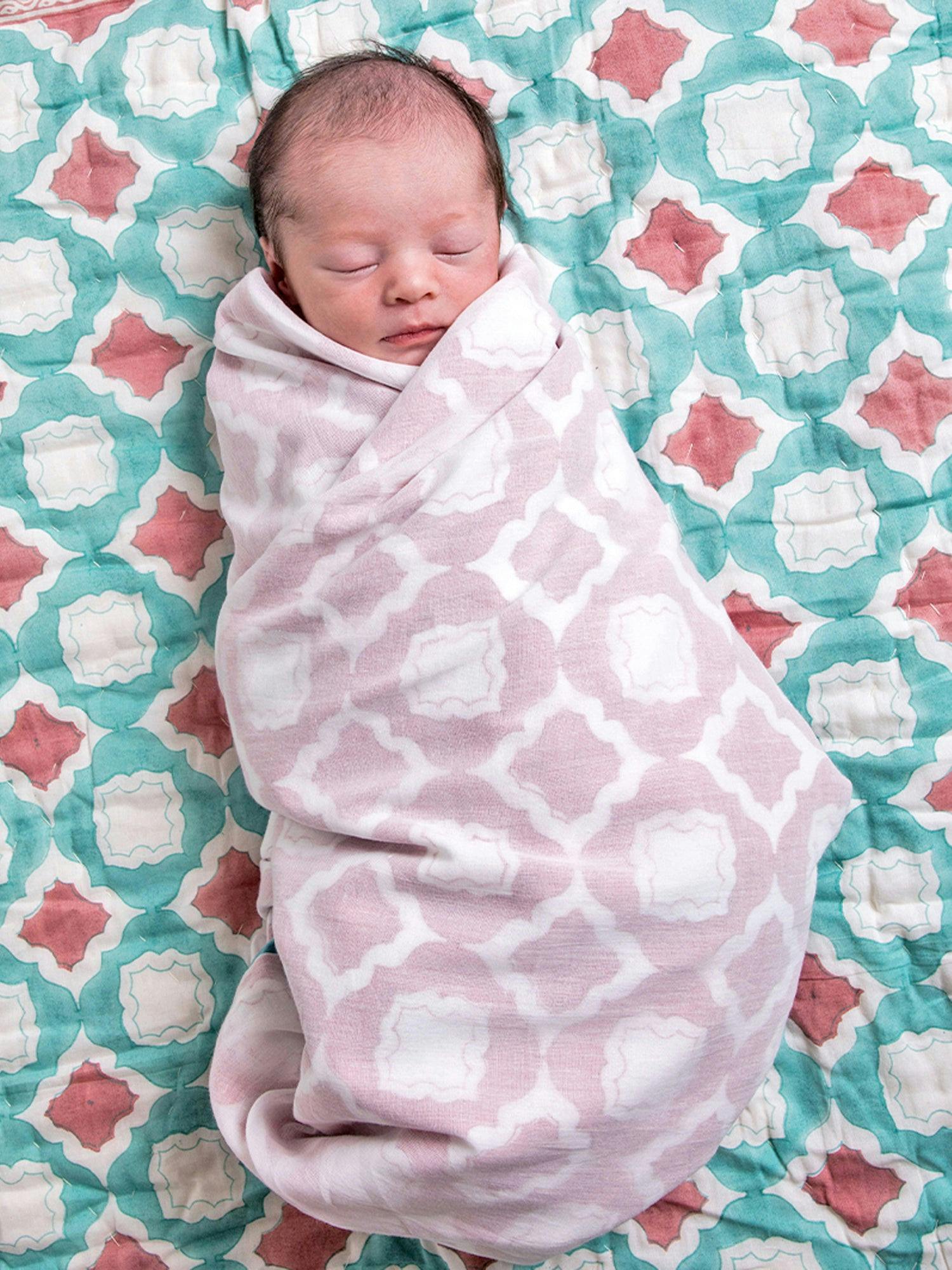 Block-Printed Cotton Crib Quilt