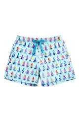 Dylan Boys Sailboat Print Board Shorts
