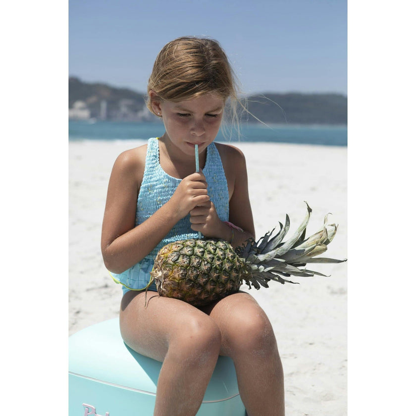Water garden smocked swimsuit