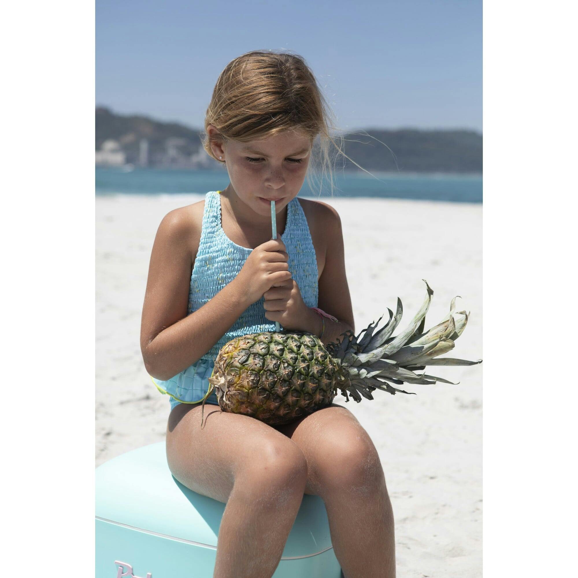 Water garden smocked swimsuit