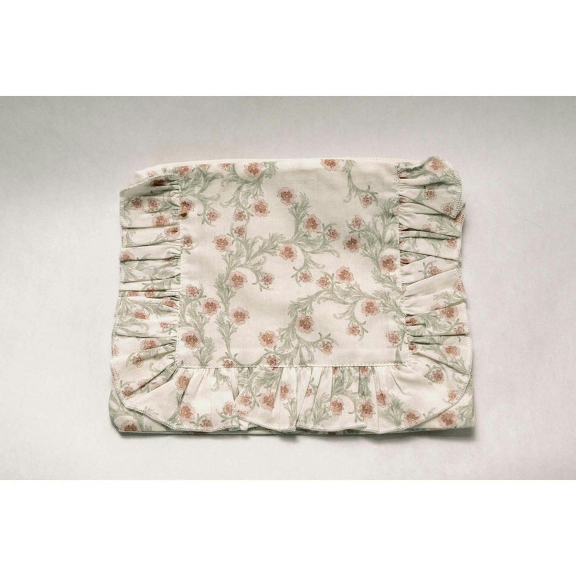 Lilac Vine Scroll Timeless Floral Ruffle Zipper Pouch