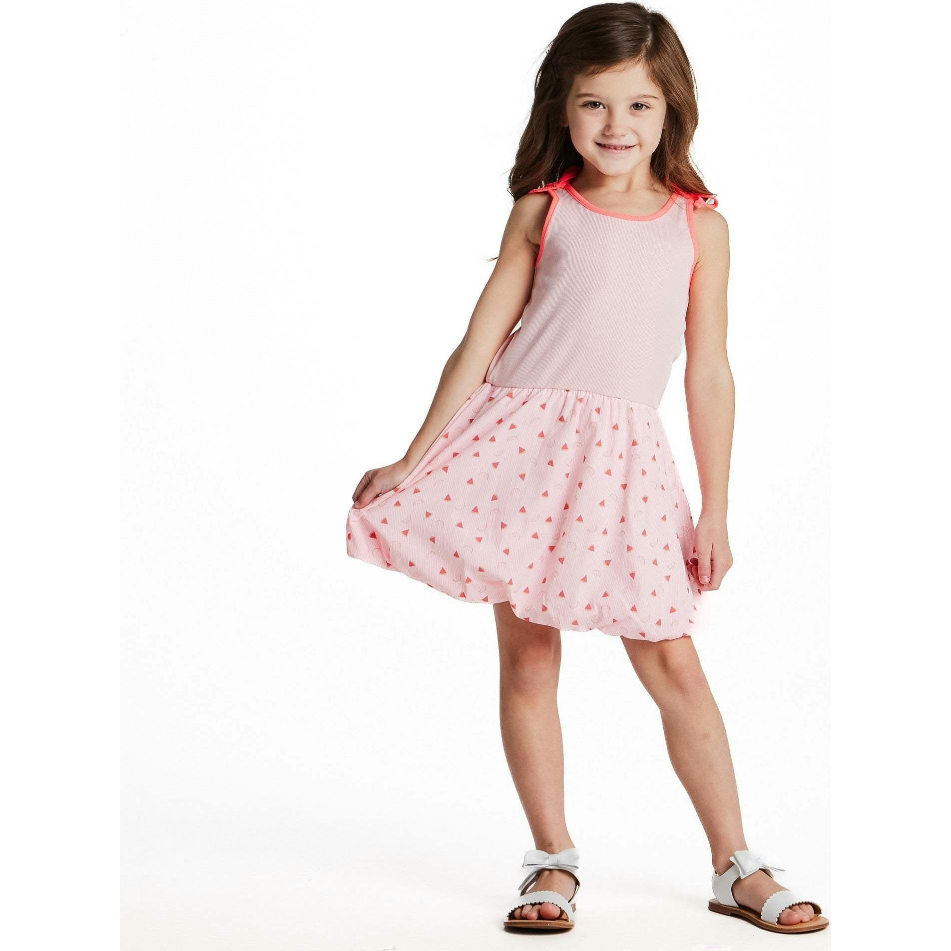 Girls Bubble Dress | Watermelon Rainbow Print