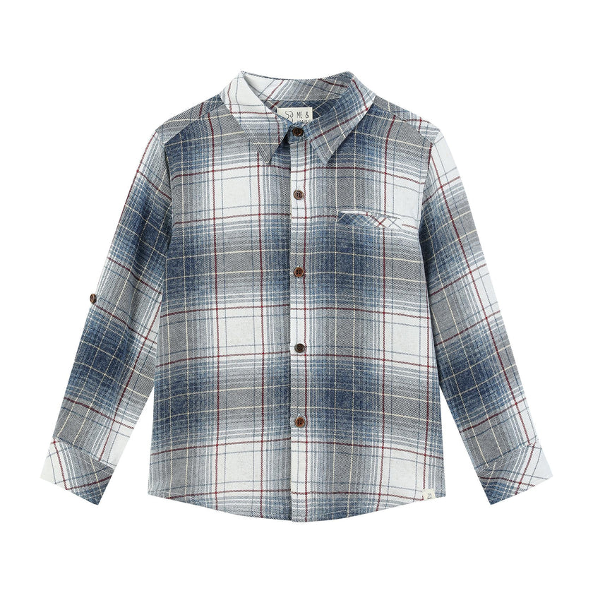 ATWOOD woven shirt white/denim /red plaid
