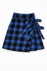 Double Bow Wrap Skirt_Plaid