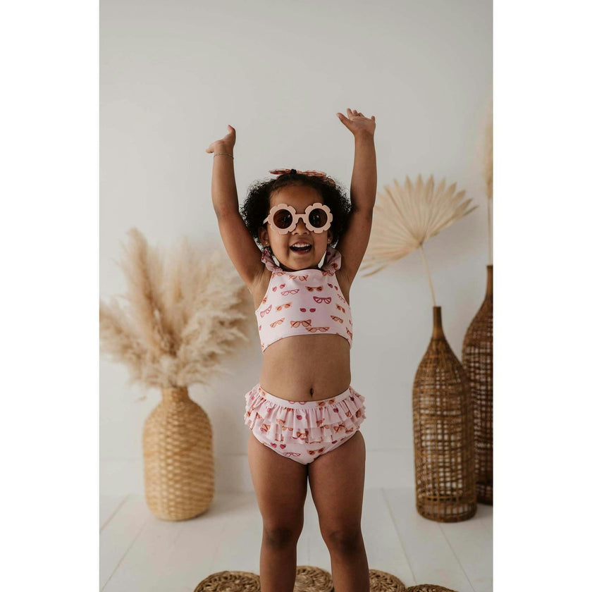 Girl's Two-Piece Swim Set Tropical Stripe