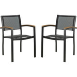 Kaelan Stackable Patio Chair With Contrast Arm Rests