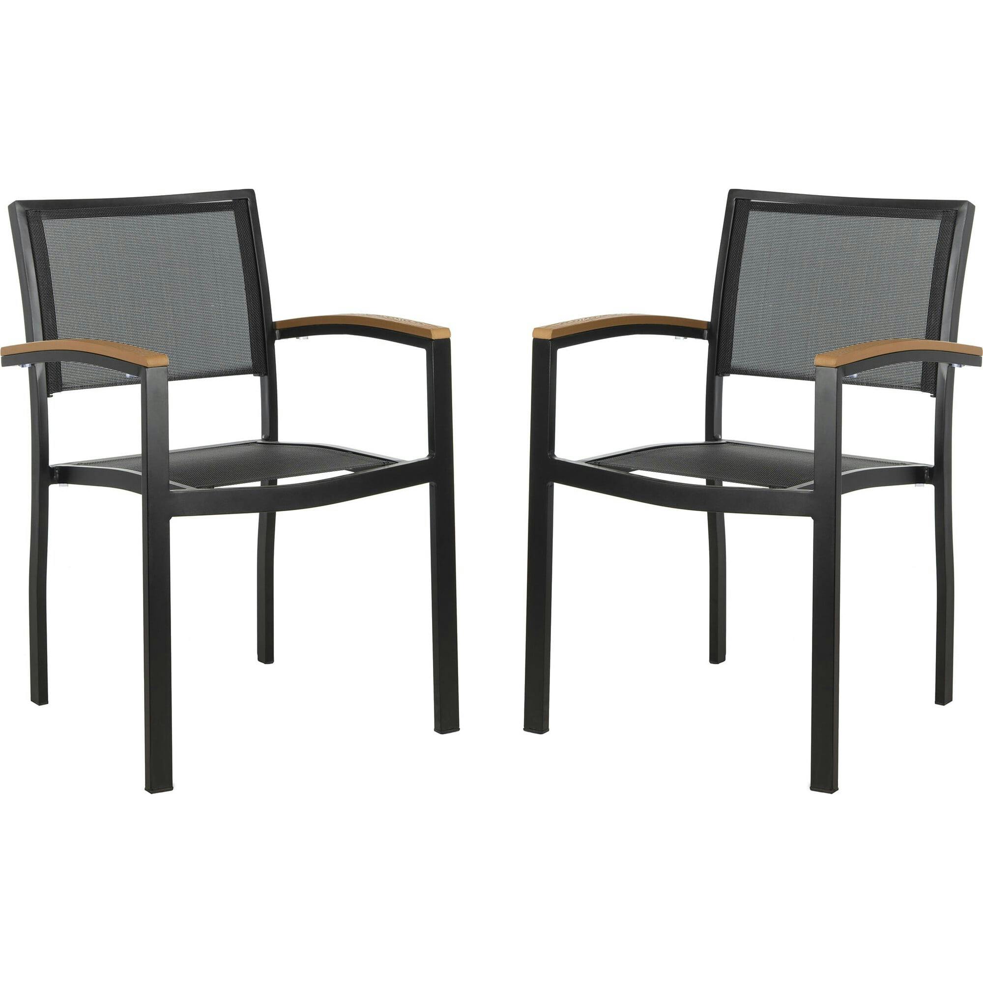 Kaelan Stackable Patio Chair With Contrast Arm Rests