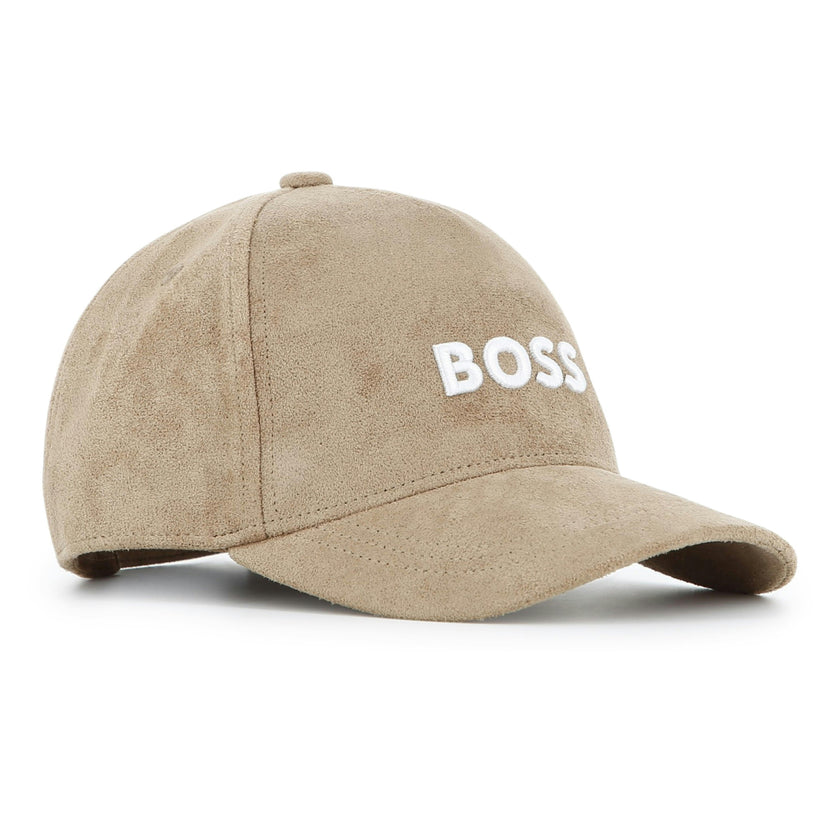 Beige Embroidered Logo Cap