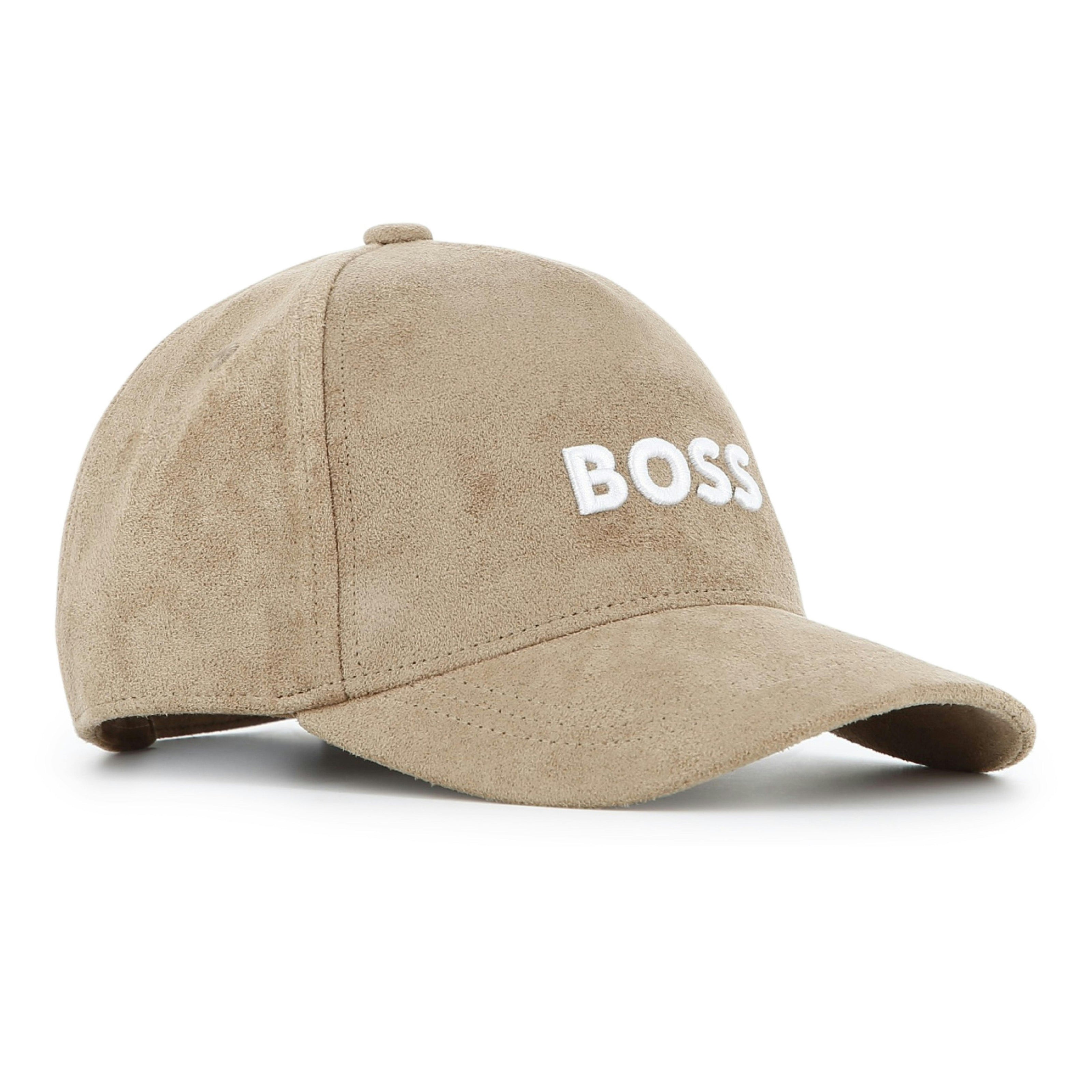 Beige Embroidered Logo Cap