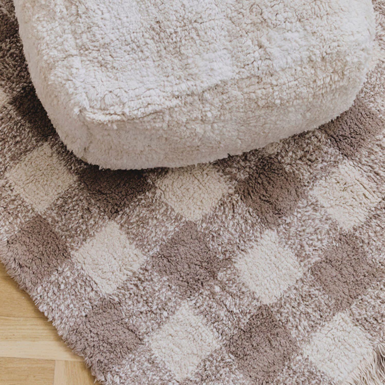 Washable Rug Vichy Marron