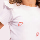 Swim Shirt Short Sleeves - White - White Pearl