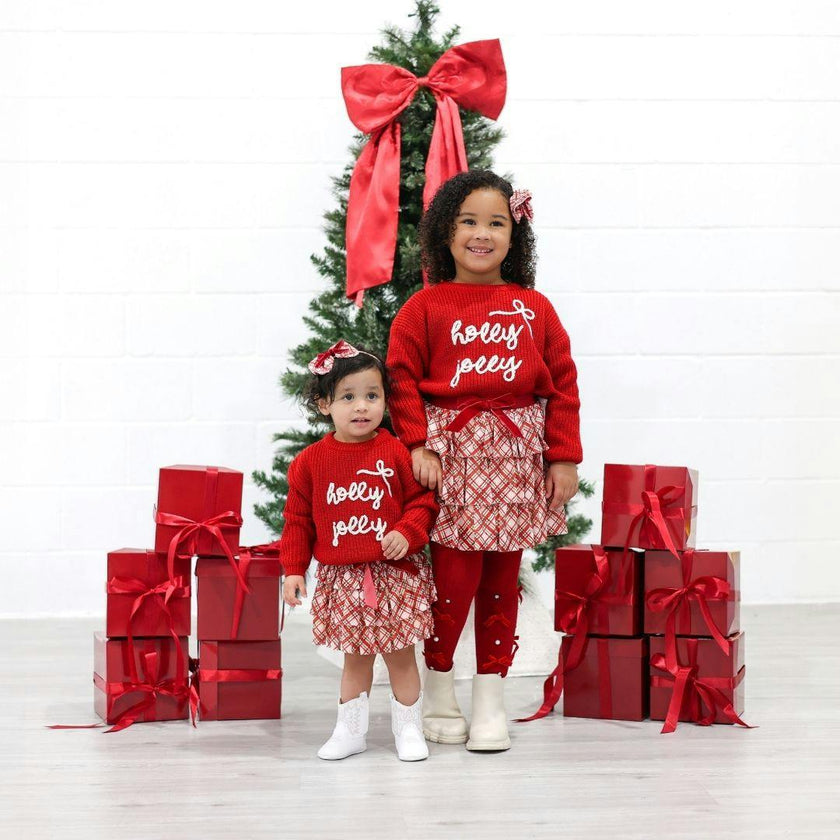 Holly Jolly Bow Christmas Knit Sweater