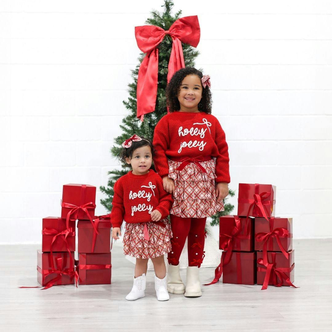 Holly Jolly Bow Christmas Knit Sweater