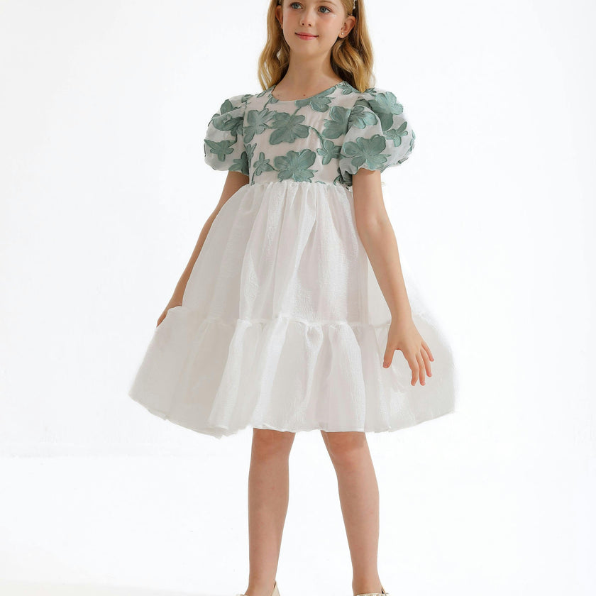 Green Winona Floral Teacup Dress
