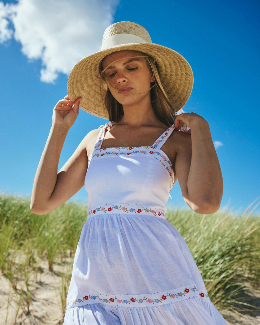 Amaryllis Sun Hat - Brown Wide & Short Grosgrain Ribbon