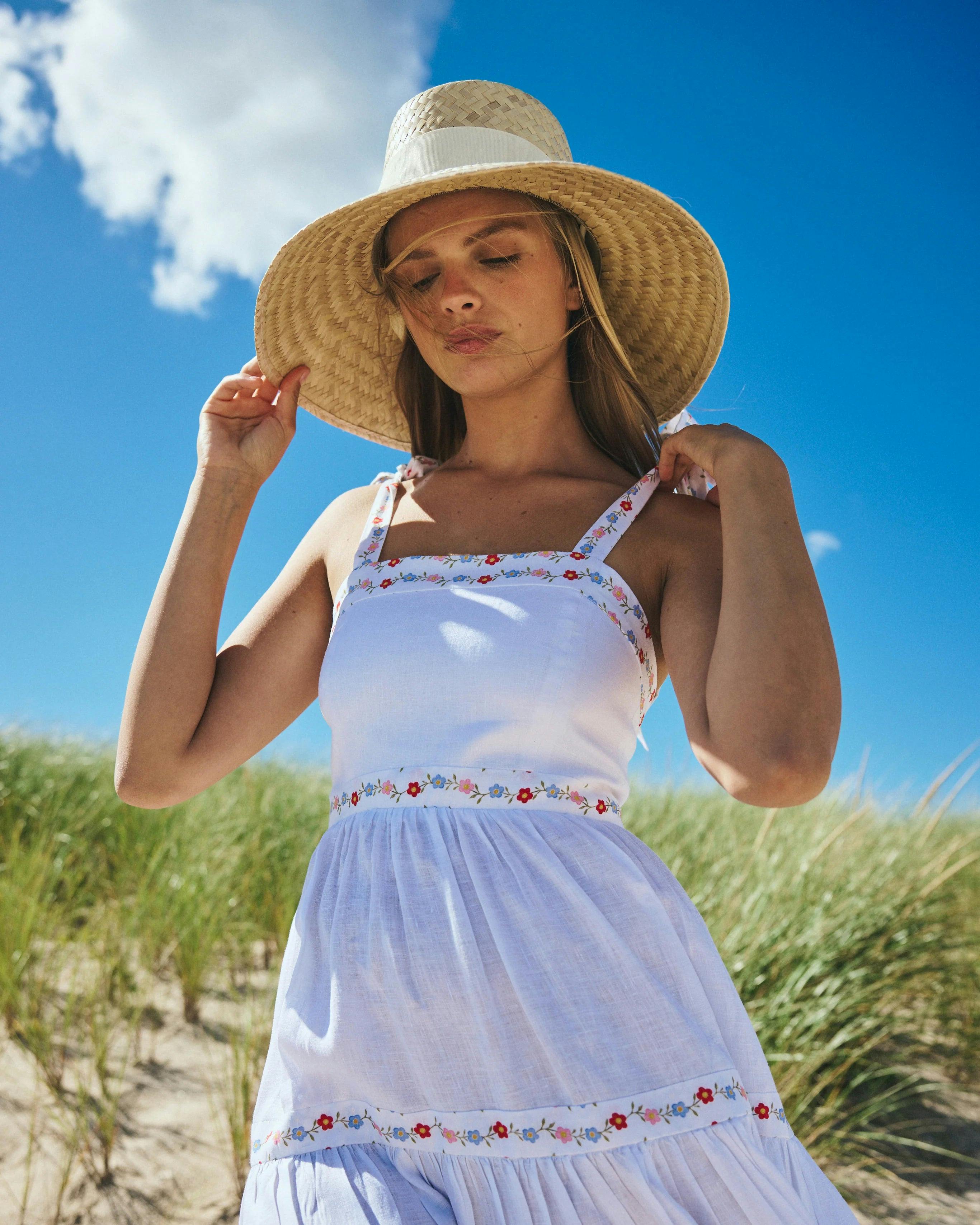 Amaryllis Sun Hat - Brown Wide & Short Grosgrain Ribbon
