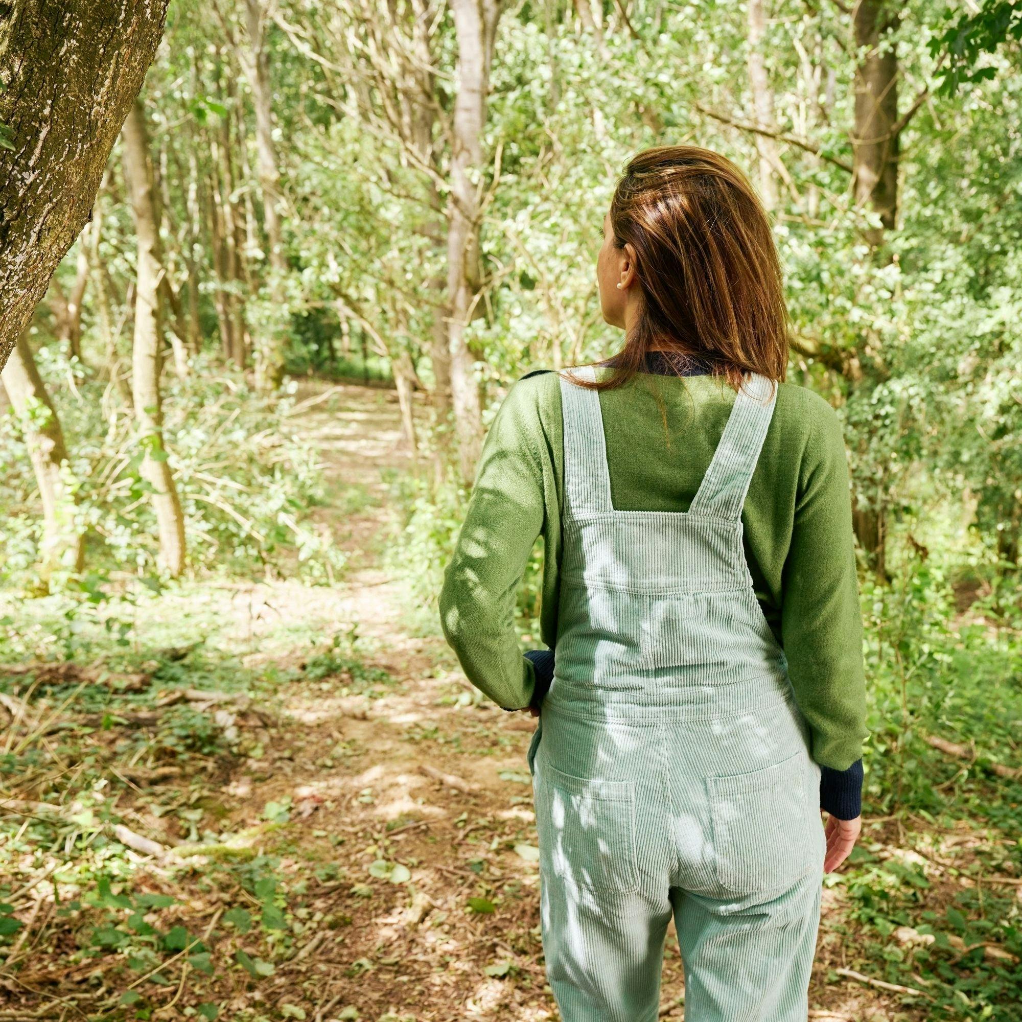Adult Mint Chunky Cord Overalls