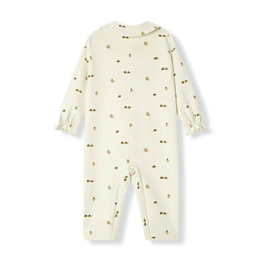 Lil' Mushroom Stretch Fleece Collar Jumpsuit