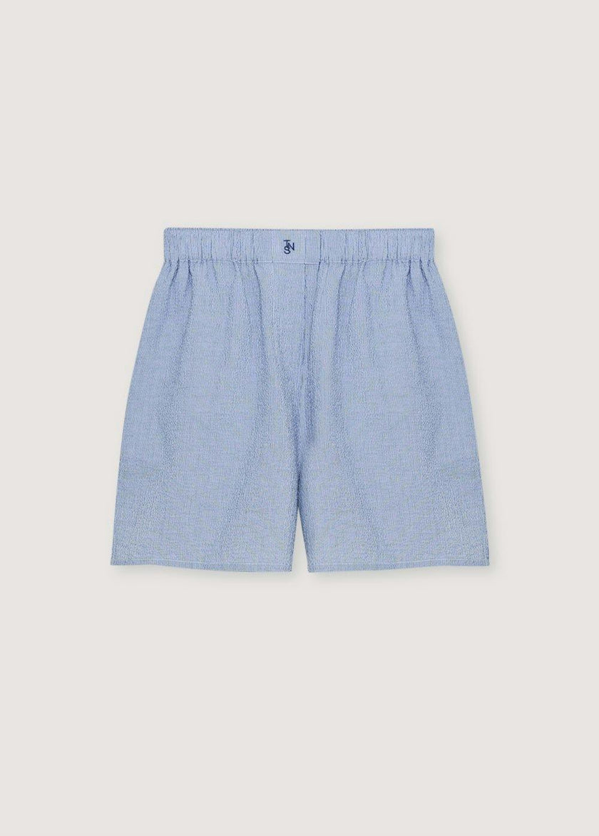 Cloe Woman Short Summer Midnight Pinstripes
