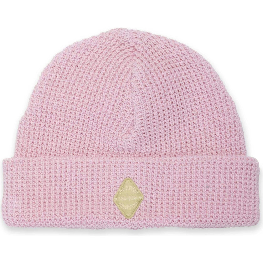 Organic Waffle Knit Beanie in Rhapsody Rose