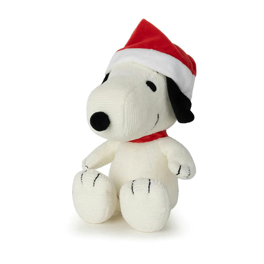 Plush PEANUTS SNOOPY Sitting WITH CHRISTMAS HAT 7"