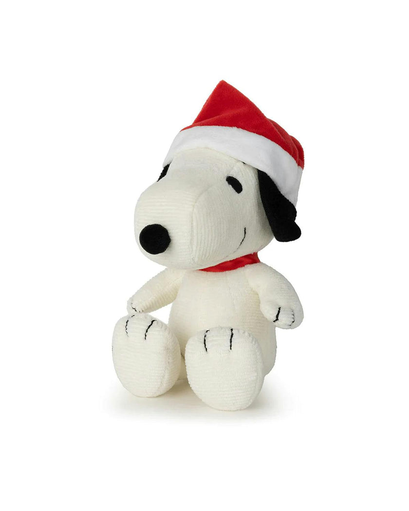 Plush PEANUTS SNOOPY Sitting WITH CHRISTMAS HAT 7"