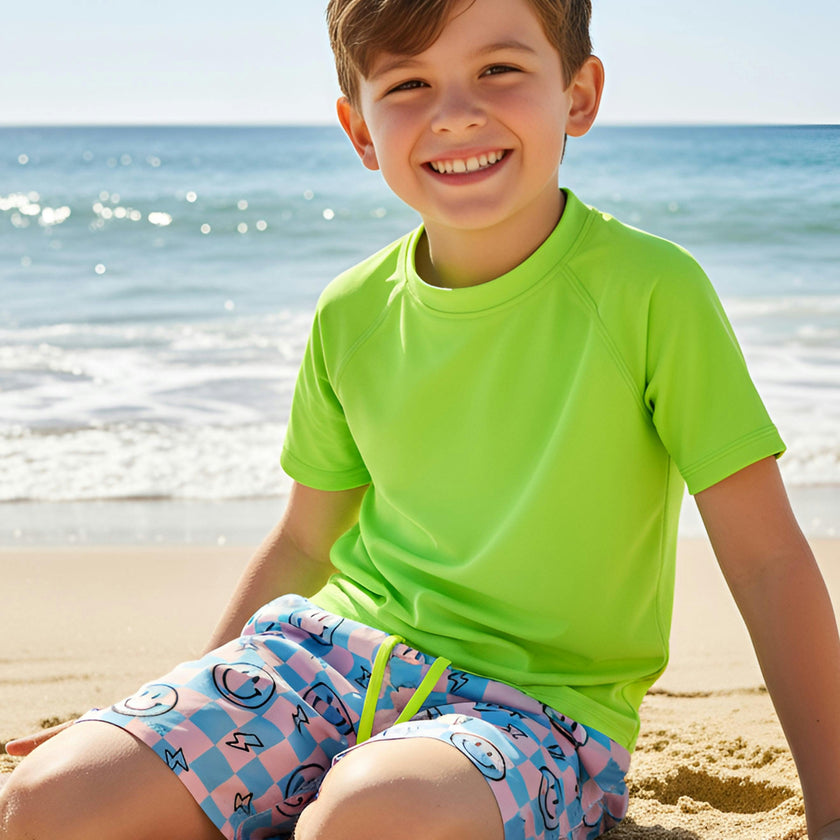 Dylan Boys Retro Smiley Print Board Shorts