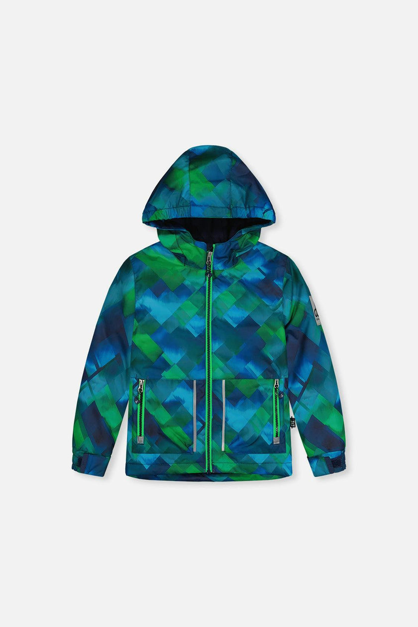 Light Weight Two Piece Chill Snowsuit Blue And Green Checkered Print