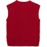 Boy's Organic V-Neck Cable Sweater Vest, Red