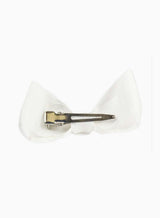 Large Bow Hair Clip in White