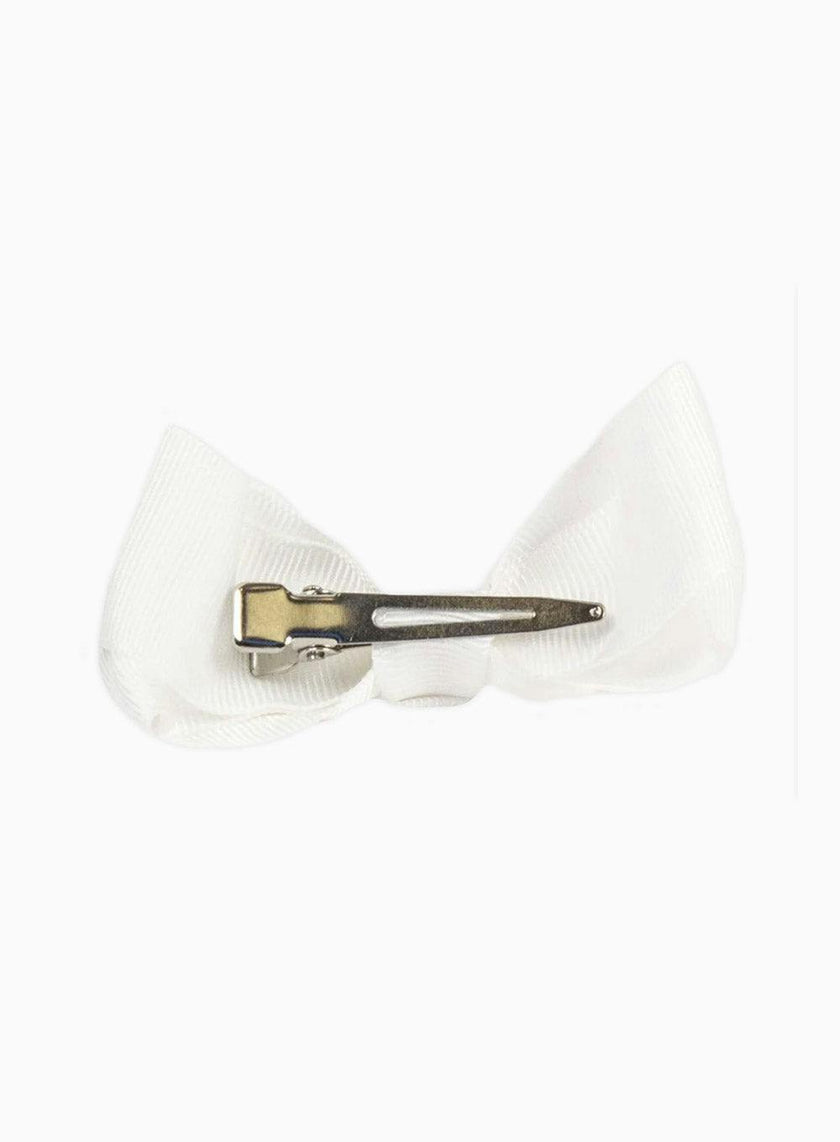 Large Bow Hair Clip in White