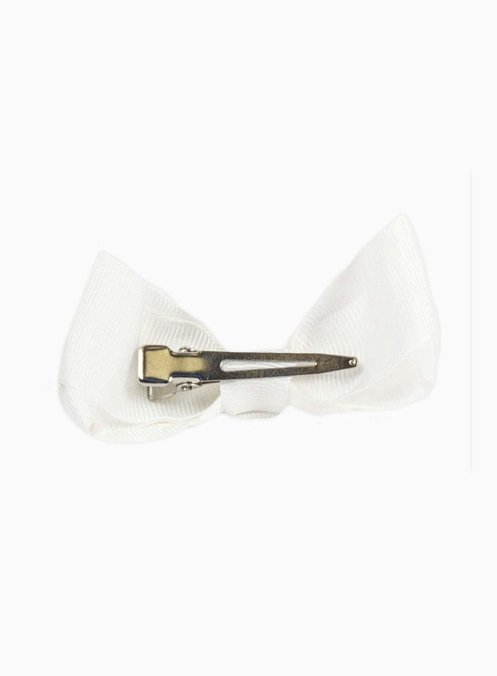 Large Bow Hair Clip in White