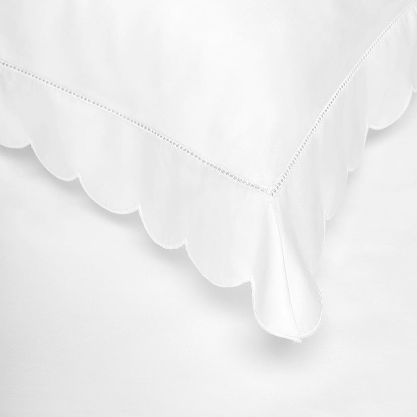 Scalloped Starlight Toddler Pillow, White